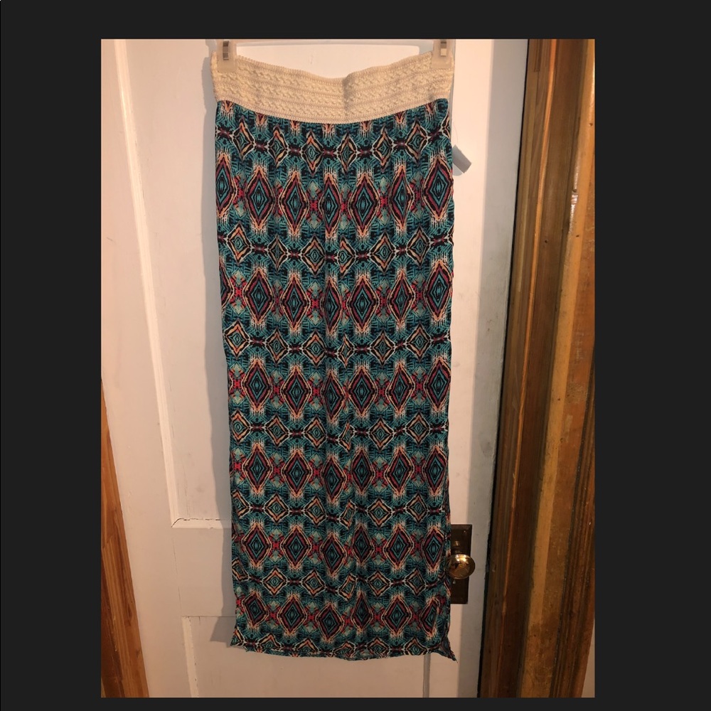 Multi Color Maxi Side Slit Skirt